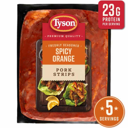 Tyson® Pork Strips Spicy Orange Perspective: front