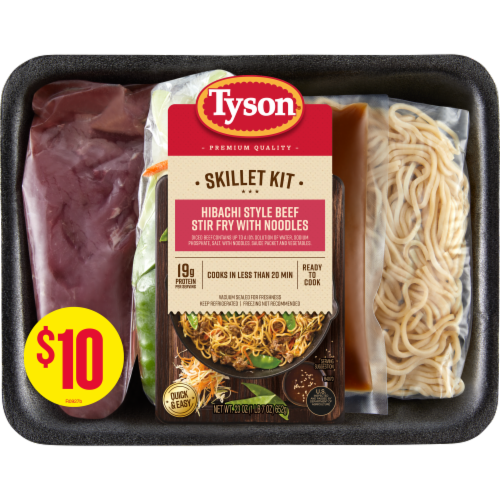 Tyson® Hibachi Style Beef Stir Fry Skillet Kit with Noodles Vegetables & Teriyaki Sauce Perspective: front