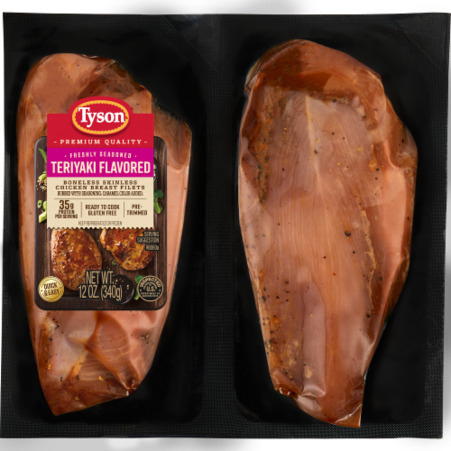 Tyson® Chicken Breast Filets Teriyaki Flavored Freshly Seasoned Boneless Skinless Ready to Cook Perspective: front