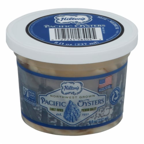 Hilton's® Medium Premium Pacific Oysters Perspective: front