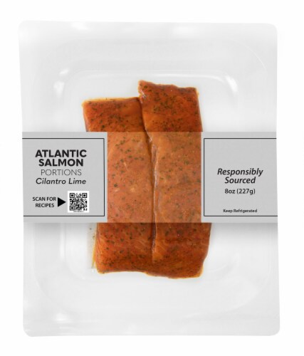 Packer Atlantic Salmon Portions Cilantro Lime Rub (sustainably sourced) Perspective: front