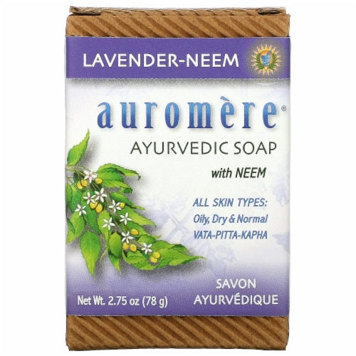 Auromere Ayurvedic Lavender Neem Soap Perspective: front