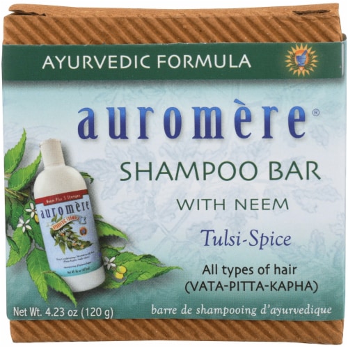 Auromere Shampoo Bar with Organic Neem Tulsi-Spice Perspective: front
