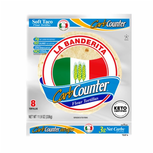 La Banderita Low Carb Keto Friendly Carb Counter Tortilla Perspective: front