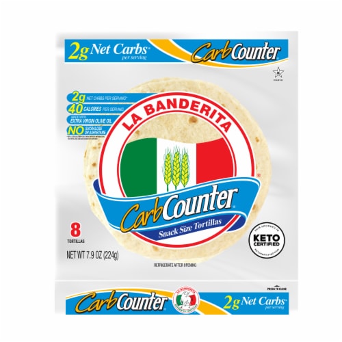 La Banderita Carb Counter Keto Certified Snack Size Flour Tortillas Perspective: front