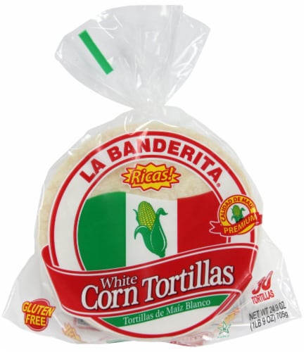 La Banderita White Corn Tortillas Perspective: front