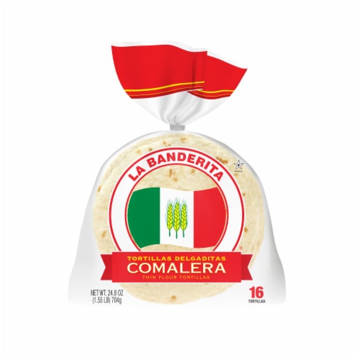La Banderita Comalera Traditional Flour Tortillas Perspective: front