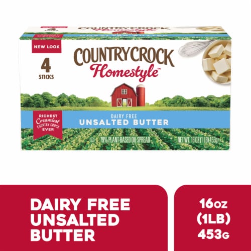 Country Crock Homestyle Dairy Free Butter Unsalted Sticks Perspective: front