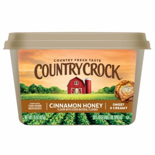 Country Crock Cinnamon Honey Spread Tub Perspective: front