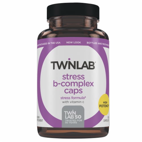 Twinlab Stress B-Complex Capsules Perspective: front