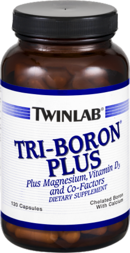 Twinlab Tri-Boron Plus Plus Magesium. Vitamin D3 And Co-Factors Capsules Perspective: front
