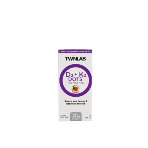 Twinlab D3 K2 Dots 1000 Vitamins Tablets Perspective: front
