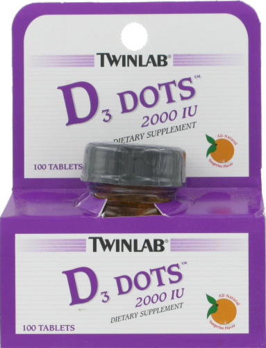 Twinlab D3 Dots Tablets 2000 IU Perspective: front