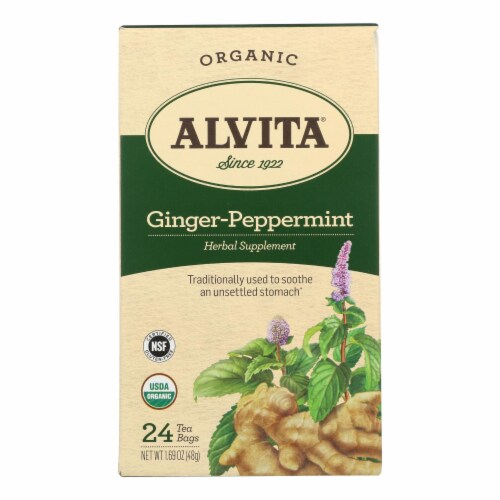 Alvita - Tea Organic Herbal Ginger Peppermint - EA of 1-24 BAG - Pack of 3 Perspective: front