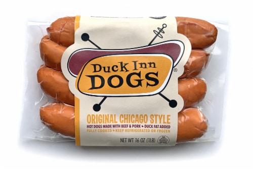 Duck Inn Dogs Original Chicago Style Hot Dogs Perspective: front