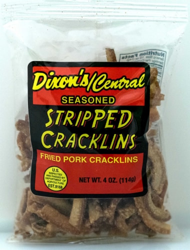Dixon's Central Seasoned Stripped Pork Cracklins Perspective: front