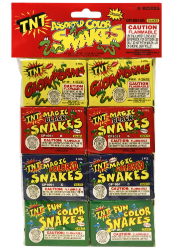 TNT® Assorted Color Snake Fireworks Perspective: front