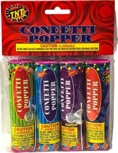 TNT Confetti Popper Perspective: front