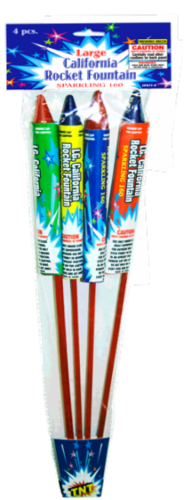 TNT® Large California Rocket Fountain Fireworks Perspective: front