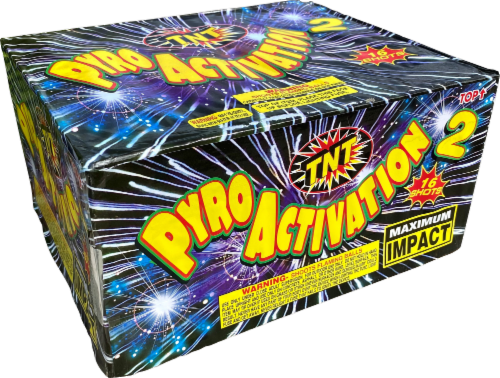 TNT® 16 Shot Pyro Activation Firework Perspective: front
