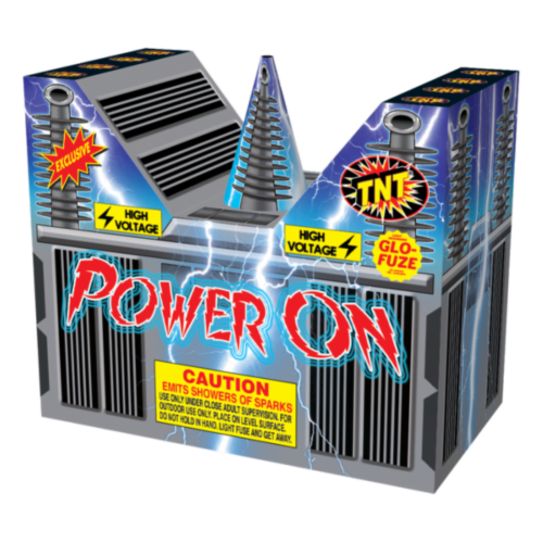 TNT Fireworks Power On Fountain Fireworks Perspective: front