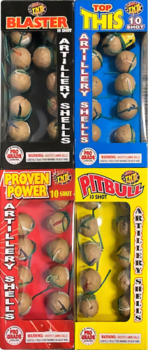 TNT Fireworks Artillery Shells Perspective: front