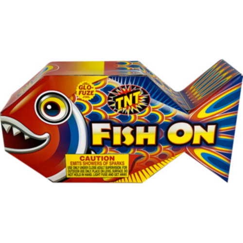 TNT Fireworks Fish On Fountain Perspective: front