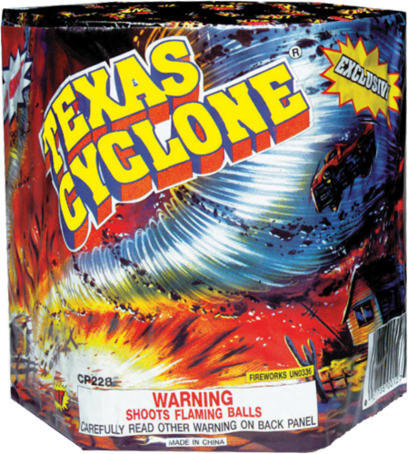 TNT Fireworks Texas Cyclone Aerial Fireworks Set Perspective: front