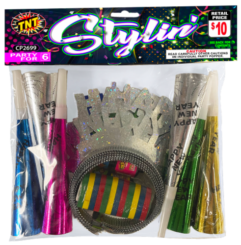TNT Fireworks Stylin' Party Poppers Perspective: front