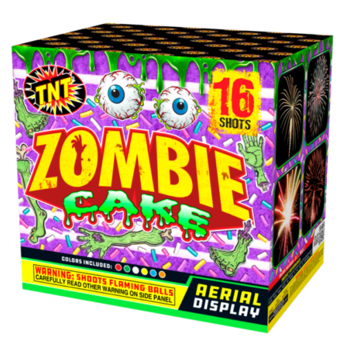 TNT Fireworks Zombie Cakes Arial Display Perspective: front