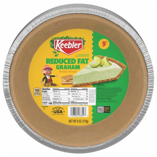 Keebler Ready Crust 9-Inch Reduced Fat Graham Cracker Pie Crust, 6 oz Perspective: front