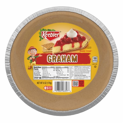Keebler Ready Crust 9-Inch Graham Cracker Pie Crust, Premade Pie Crust For Baking And No-Bake, 6 oz Perspective: front
