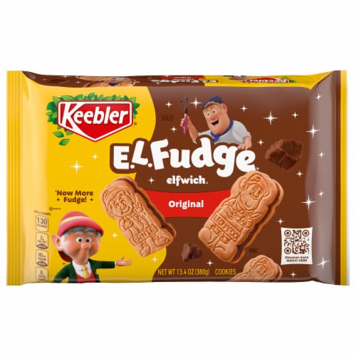 Keebler E.L. Fudge Elfwich Cookies, Sandwich Cookies Stuffed with Crème Filling, 13.4 oz Perspective: front