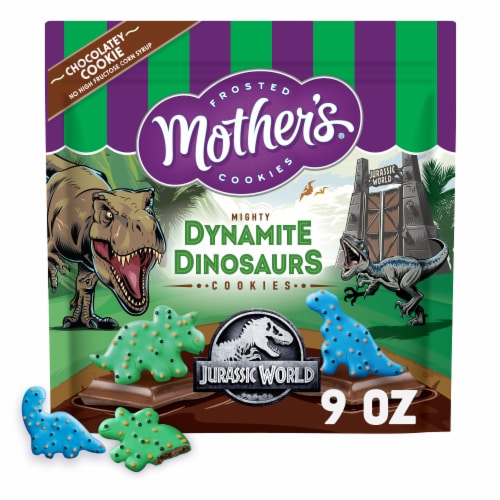 Mother's Chocolatey Dynamite Dinosaurs Cookies, Inspired by Jurassic World Perspective: front