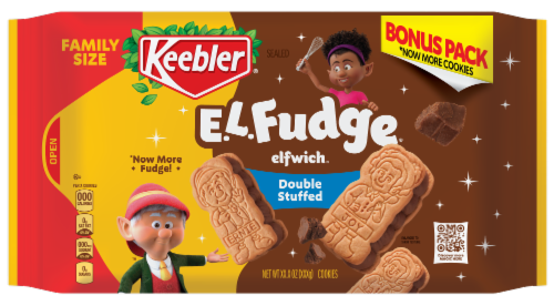 Keebler E.L. Fudge Double Stuffed Elfwich Cookies Family Size 16.9 oz Perspective: front