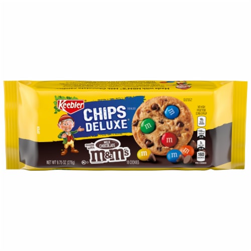Keebler Chips Deluxe Cookies Made with M&M’s, Chocolate Chip Cookies Made with M&M’s, 9.75 oz Perspective: front