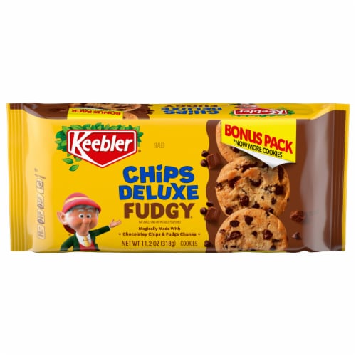 Keebler Chips Deluxe Fudgy Chocolate Chip Cookies with Chunks of Keebler Fudge 11.2 oz Perspective: front
