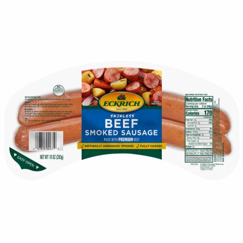 Eckrich Beef Skinless Smoked Sausage Perspective: front