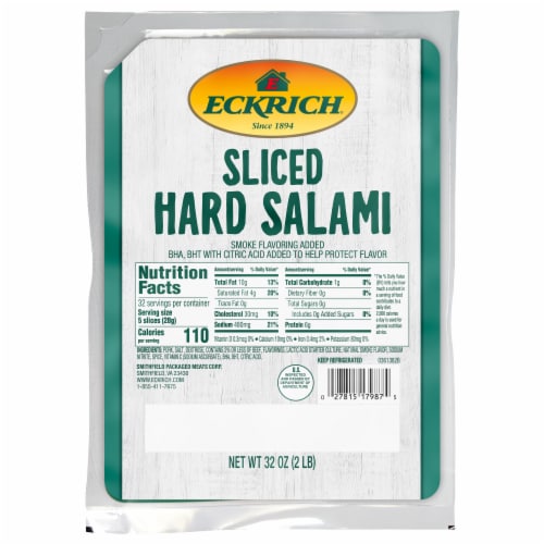 Eckrich® Sliced Hard Salami Perspective: front