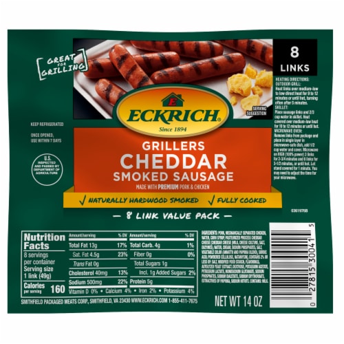 Eckrich® Cheddar Smoked Sausage Grillers Perspective: front