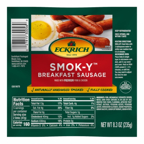 Eckrich Smok-Y Original Breakfast Sausage Links Perspective: front