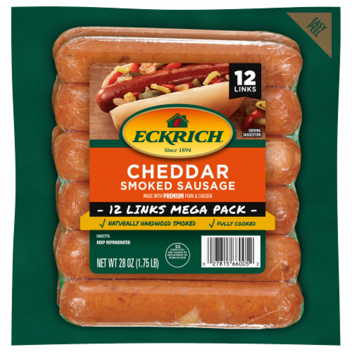 Eckrich® Skinless Cheddar Smoked Sausage Perspective: front