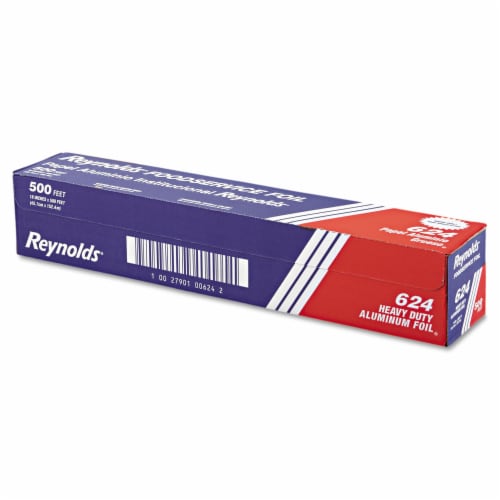 Heavy Duty Aluminum Foil Roll, 18" x 500 ft, Silver 624 Perspective: front