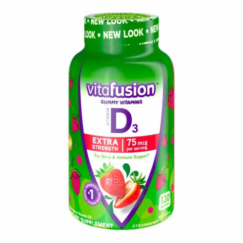 Vitafusion™ Extra Strength Vitamin D3 Strawberry Flavored Gummies 75mcg Perspective: front