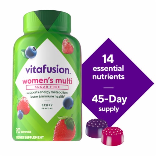 Vitafusion Women’s Sugar Free Daily Multivitamin Supplement Gummy Vitamin Perspective: front