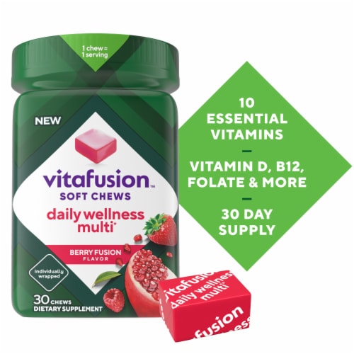 vitafusion Daily Wellness Berry Fusion Multivitamin Soft Chews Perspective: front