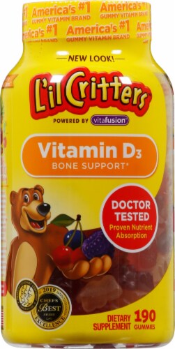 L'il Critters™ Vitamin D3 Bone Support® Gummies Perspective: front