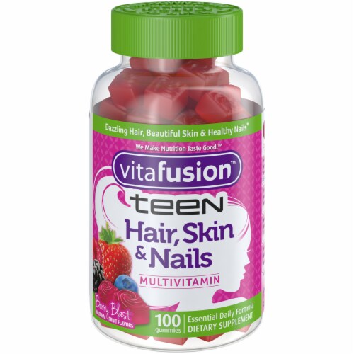 Vitafusion Teen Hair Skin & Nails Berry Blast Flavored Multivitamin Gummies,  100 ct - Food 4 Less