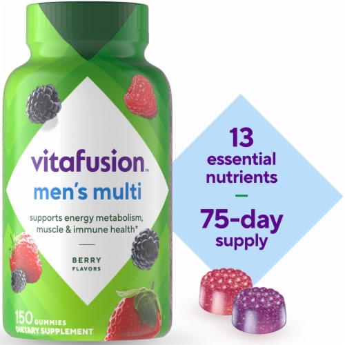 Vitafusion™ Natural Berry Flavored Men's Multivitamin Gummies Perspective: front