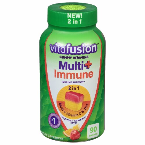 Vitafusion™ Tangerine + Strawberry Multi+ Immune Gummies Perspective: front